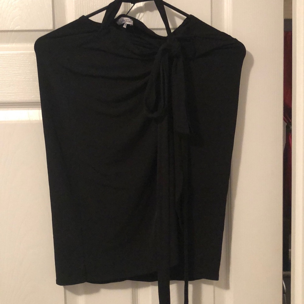 Black cross body lap skirt